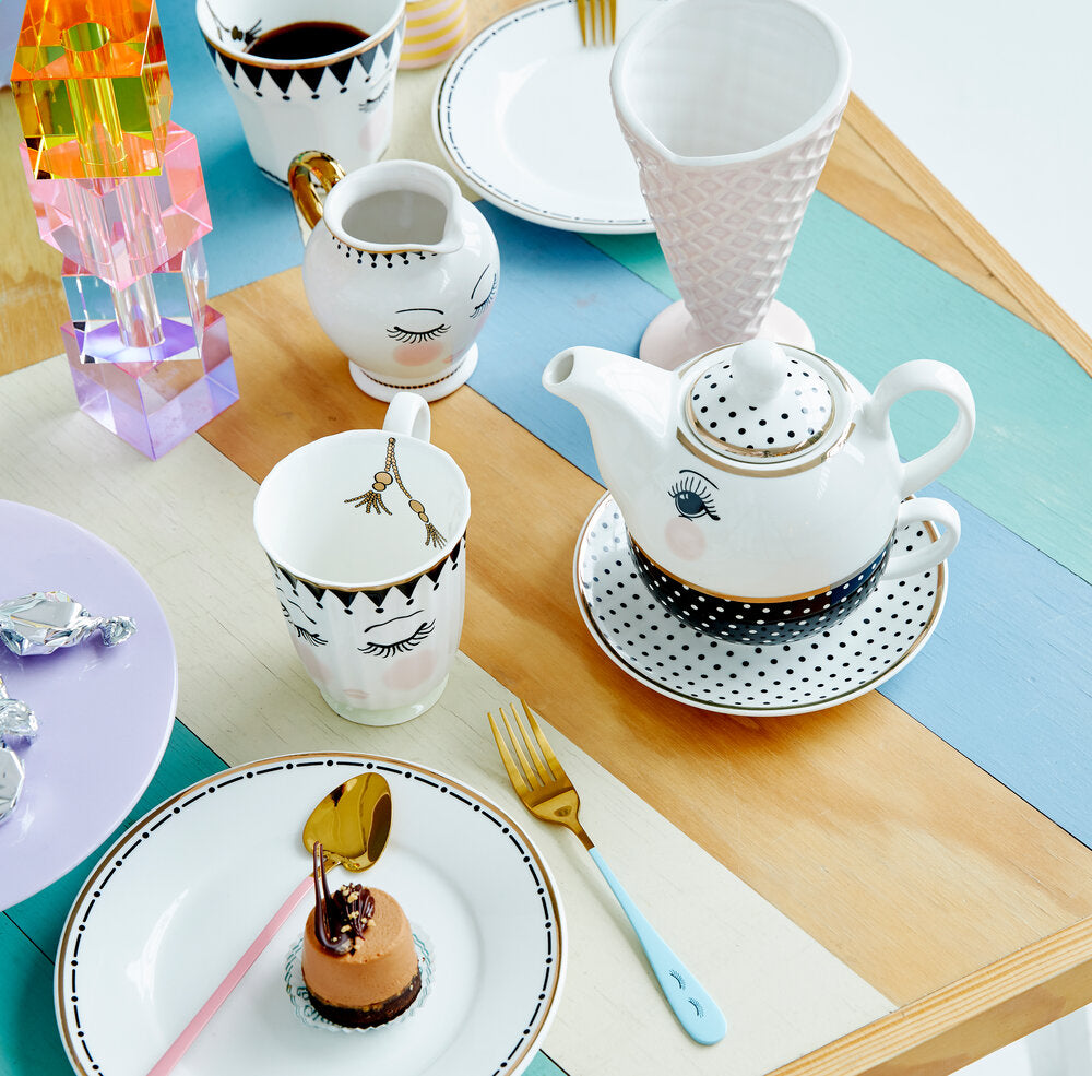 Lines & Dots tallerken - Ø: 17,5 cm.